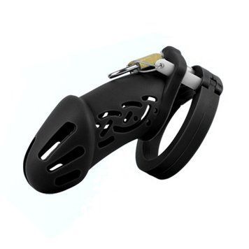 Пояс верности для мужчин Silicone Chastity Cage Black Standart черный &mdash;  фото товара 1