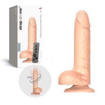 Фалоімітатор з вібрацією і ротацією Strap-On-Me Rotating & Vibrating Realistic Dildo - L - Vanilla - фото товару 1