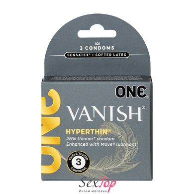 Презервативы ONE Vanish Hyperthin 3 шт, картонная коробка SX0780 фото