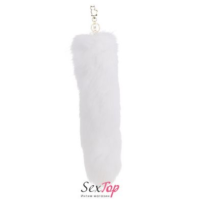 Металлическая анальная пробка Лисий хвост LOCKINK SEVANDA White Fox-Tail Anal Pear-shape Plug - SX0865