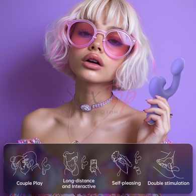 Смарт-вібратор Magic Motion Ponder Purple, подвійна стимуляція, віброяйце+язичок для клітора - фото товару 11