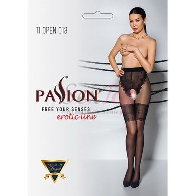 Колготки з відкритим доступом, ажурні трусики та підв&lsquo;язки Passion TIOPEN 013 3/4 (20/40 den), black - фото товару 5