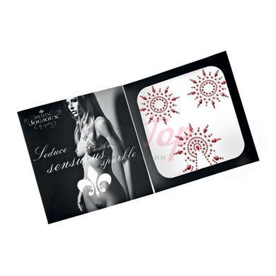 Пестіс з кристалів Petits Joujoux Gloria set of 3 - Red, прикраса на груди та вульву - фото товару 3