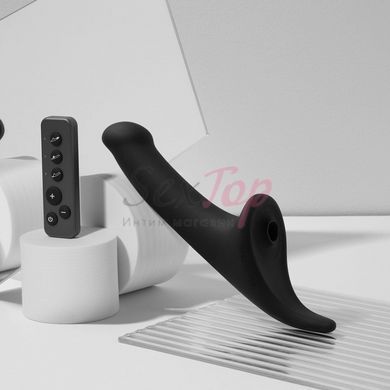 Вибронасадка для страпона с вакуумной стимуляцией Strap-On-Me Multi Orgasm Dildo M Black &mdash;  фото товара 2
