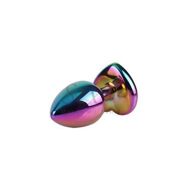 Анальная пробка с кристаллом в форме сердца радужная Chisa Heart Butt Plug размер Small &mdash;  фото товара 5
