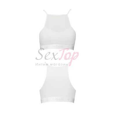 Спортивний топ з прозорою вставкою Passion PS006 TOP XL, white - фото товару 4