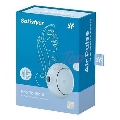 Вакуумный стимулятор с вибрацией Satisfyer Pro To Go 3 Blue &mdash;  фото товара 6