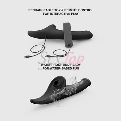 Вибронасадка для страпона с вакуумной стимуляцией Strap-On-Me Multi Orgasm Dildo M Black &mdash;  фото товара 4