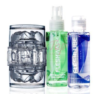 Мастурбатор Fleshlight Quickshot Vantage Value Pack: змазка і засіб для чищення - фото товару 2