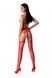 Еротичні колготки-бодістокінг з тонкими підв’язками Passion S028 One Size, red, відкритий доступ SO8955 фото 2