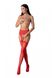 Еротичні колготки-бодістокінг з тонкими підв’язками Passion S028 One Size, red, відкритий доступ SO8955 фото 1