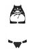 Комплект: открытый топ и трусики из эко-кожи с люверсами Malwia Set with Open Bra black L/XL — Passi SO5768 фото 8