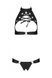 Комплект: открытый топ и трусики из эко-кожи с люверсами Malwia Set with Open Bra black L/XL &mdash; Passi &mdash; фото 8 из 9