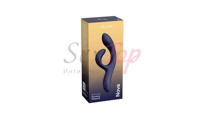 Смарт вибратор-кролик We-Vibe Nova Midnight Blue, эргономичный, регулируемый угол наклона ствола &mdash;  фото товара 9