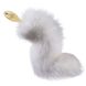 Металлическая анальная пробка Лисий хвост LOCKINK SEVANDA White Fox-Tail Anal Pear-shape Plug - SX0865 5