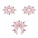 Пестіс з кристалів Petits Joujoux Gloria set of 3 - Red, прикраса на груди та вульву SO3147 фото 1