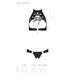 Комплект: открытый топ и трусики из эко-кожи с люверсами Malwia Set with Open Bra black L/XL &mdash; Passi &mdash; фото 5 из 9