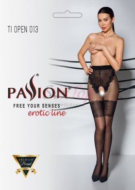 Колготки з відкритим доступом, ажурні трусики та підв&lsquo;язки Passion TIOPEN 013 5 (20/40 den), black - фото товару 9