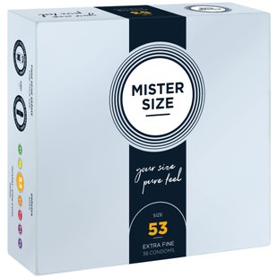 Презервативы Mister Size - pure feel - 53 (36 condoms), толщина 0,05 мм - SO8051