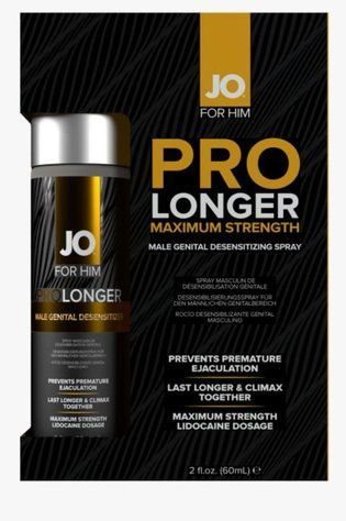 Пролонгувальний спрей JO Prolonger Spray with Lidocaine (60 мл), не містить мінеральних масел - фото товару 1