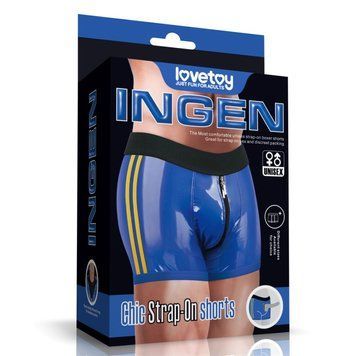 Стильні шортики для страпона Chic Strap-On Shorts XLarge для талії 100-109 см, Синий - 1