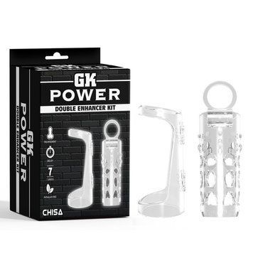 Насадки на член прозрачная Chisa Double Enhancer Kit 2 штуки, Прозрачный - 1