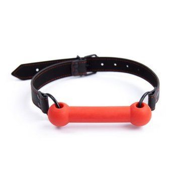 Кляп в рот силиконовый красный со стержнем Bdsm4u, Красный - 1