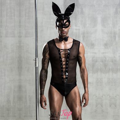 Еротичний чоловічий костюм "Зайка Джонні" з маскою, One Size Black SO3675 фото