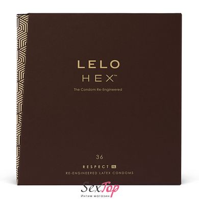 Презервативи LELO HEX Condoms Respect XL 36 Pack, тонкі та суперміцні, збільшений розмір SO8133 фото