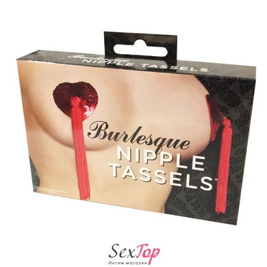 Пэстис - стикини Burlesque Nipple Tassels, наклейки на соски, блестящие сердечки с кисточками SO2090 фото