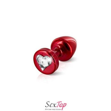 Анальная пробка Diogol Anni R Heart Red: Кристалл 30мм, с кристаллом Swarovsky в виде сердечка D81200 фото
