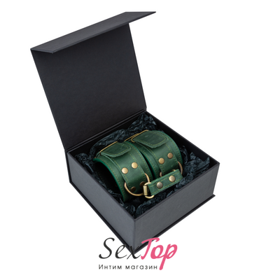 Премиум поножи LOVECRAFT зеленые, натуральная кожа, в подарочной упаковке SO3298 фото