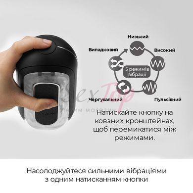 Вибромастурбатор Tenga Flip Zero Electronic Vibration Black, изменяемая интенсивность, раскладной &mdash;  фото товара 4