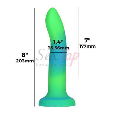 Светящийся в темноте фаллоимитатор ADDICTION Rave 8&Prime; Glow in the Dark Dildo Blue Green, 20,3 см &mdash;  фото товара 4