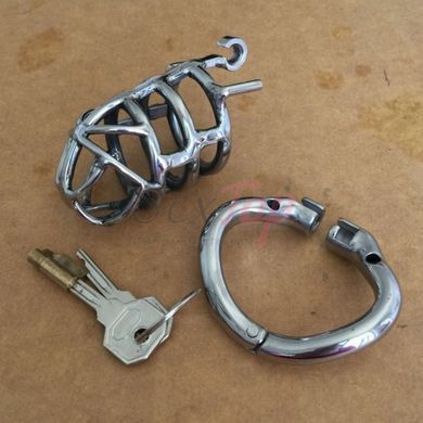 Пояс вірності чоловічий БДСМ із нержавіючої сталі сріблястого кольору Bdsm4u ZC106 довжина 83 мм - фото товару 2