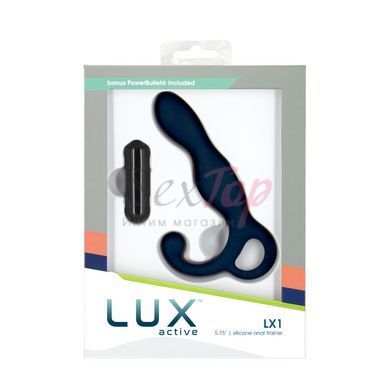 Массажер простаты Lux Active LX1 Anal Trainer 5.75&Prime;, Dark Blue, вибропуля в комплекте &mdash;  фото товара 4