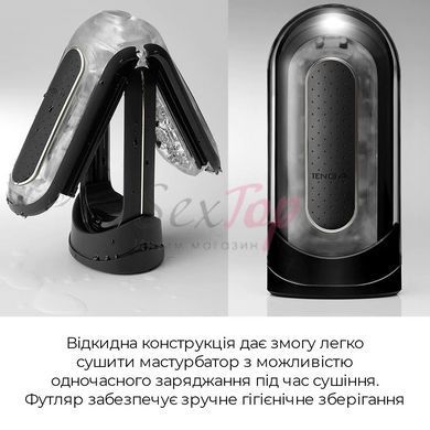 Вибромастурбатор Tenga Flip Zero Electronic Vibration Black, изменяемая интенсивность, раскладной &mdash;  фото товара 6