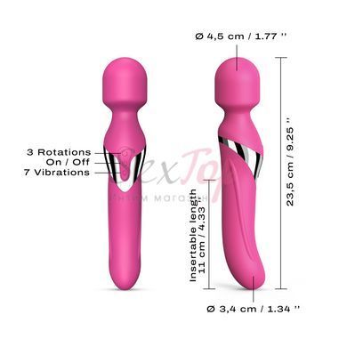 Вібромасажер 2в1 Dorcel Dual Orgasms Magenta класичний масажер і вібратор з перлинним масажем - фото товару 4