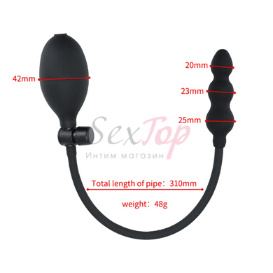 Надувна анальна пробка із грушею Inflatable Anal Plug - фото товару 2