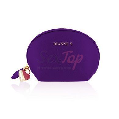 Віброяйце Rianne S: Pulsy Playball Deep Purple з вібрувальним пультом ДК,косметичка-чохол, 10режимів - фото товару 3