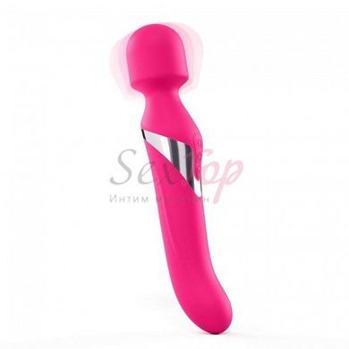 Вібромасажер 2в1 Dorcel Dual Orgasms Magenta класичний масажер і вібратор з перлинним масажем - фото товару 2