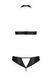 Комплект: открытый топ и трусики из эко-кожи с люверсами Malwia Set with Open Bra black S/M — Passio SO5769 фото 9