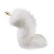 Металева анальна пробка Лисячий хвіст LOCKINK SEVANDA White Fox-Tail Anal Rose-shape Plug &mdash; фото 1 з 7
