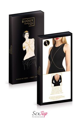 Золотистий ланцюжок для бюста Bijoux Pour Toi – Elena Gold зі стразами SO5986 фото