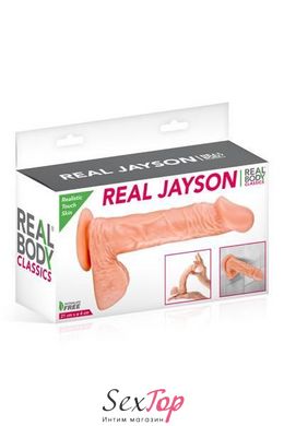 Фалоімітатор Real Body — Real Jayson Flesh, TPE, діаметр 4 см SO1894 фото