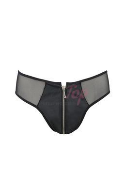 Чоловічі сліпи на блискавці Passion 042 SLIP TIMMY S/M Black, екошкіра, сітка - фото товару 3