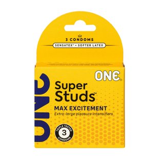 Презервативы ONE Super Studs 3 шт, картонная коробка - SX0782