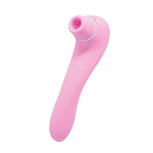 Вакуумний стимулятор з вібрацією Wooomy Smoooch Pink Clitoral Suction & Vibration, 10х2 режимів - SO7409