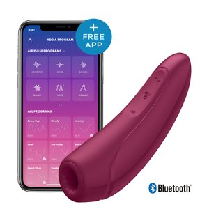 Вакуумный клиторальный стимулятор Satisfyer Curvy 1+ Rose Red с управлением через интернет SO3780 фото