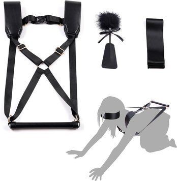 БДСМ-набор LOCKINK YEAHWOW Black Doggy Style Saddle set,  - 1